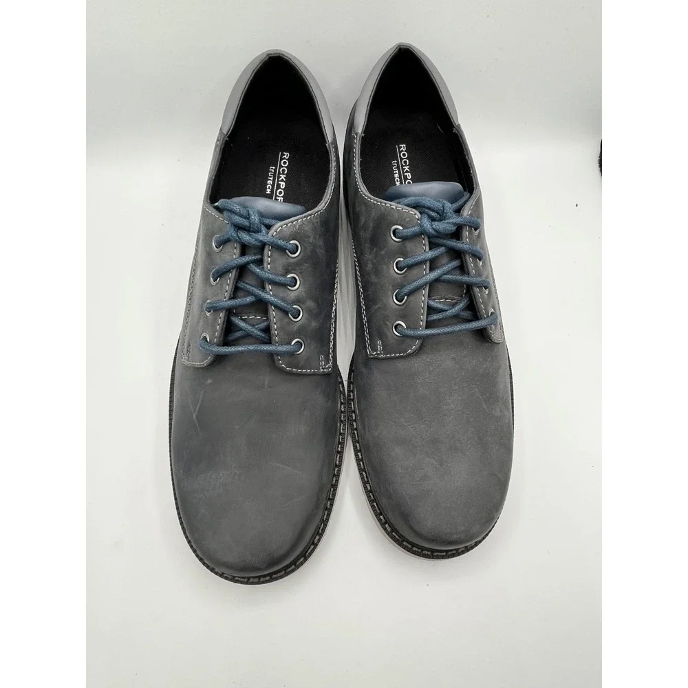 Rockport Waterproof trutech Men Navy Blue Nubuck Leather Oxford Shoes Sz 10.5M